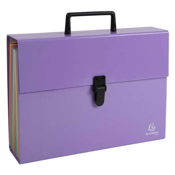 Trieur avec Poignée 18 compartiments - Mauve EXACOMPTA Aquarel