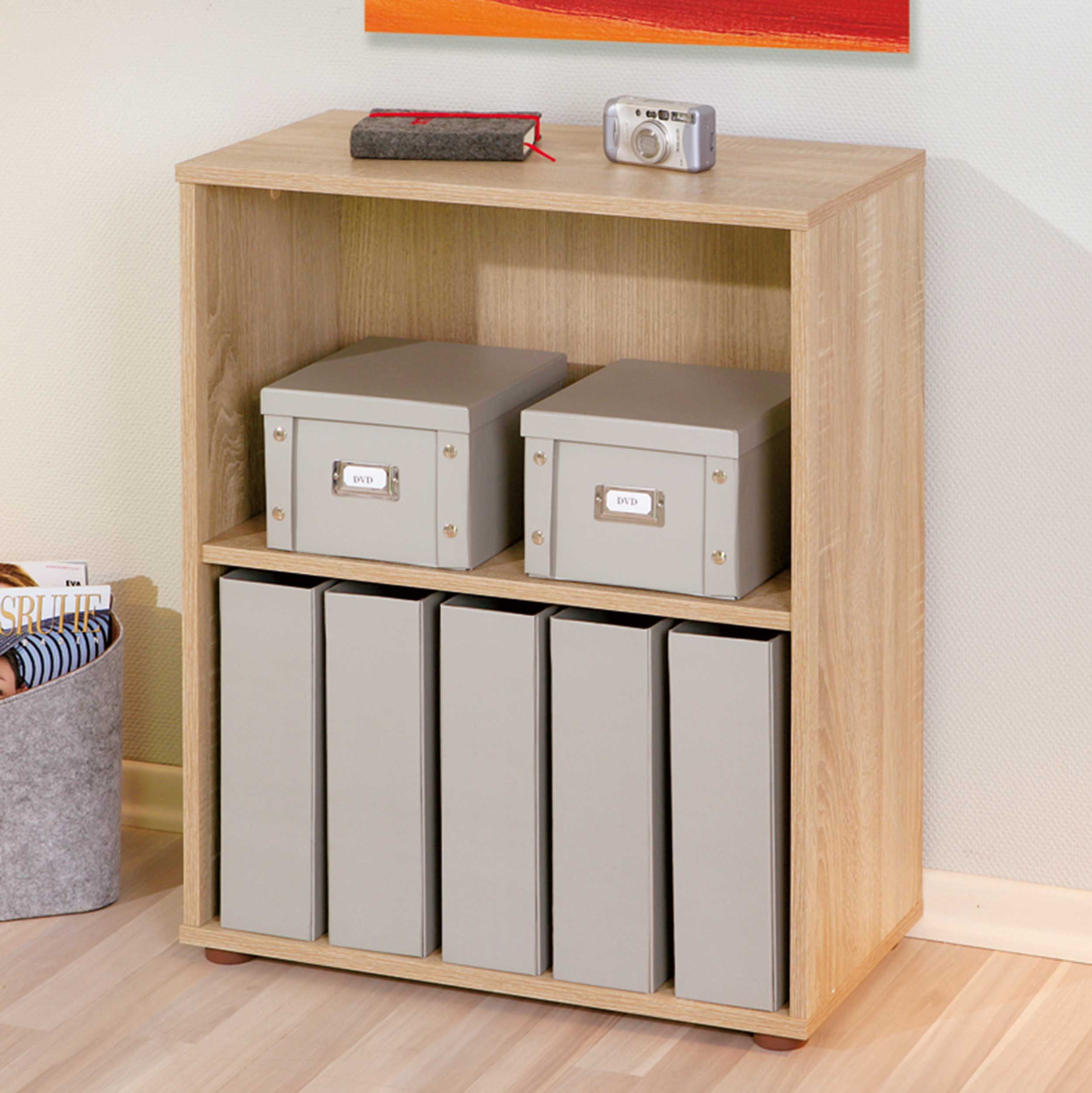 Bibliothèque Parini 2 compartiments - chêne