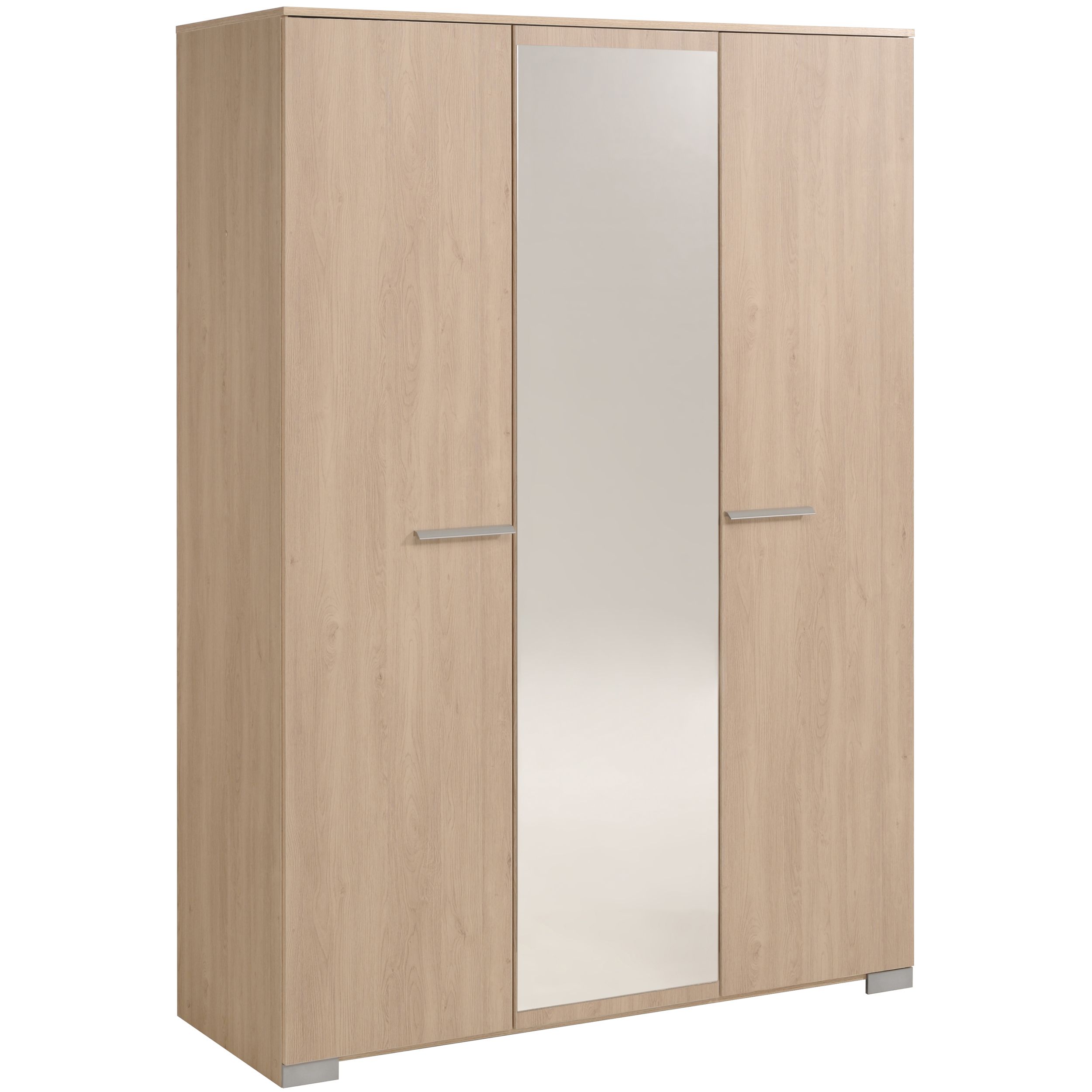 Armoire Eggo 140cm avec 3 portes & miroir - brun