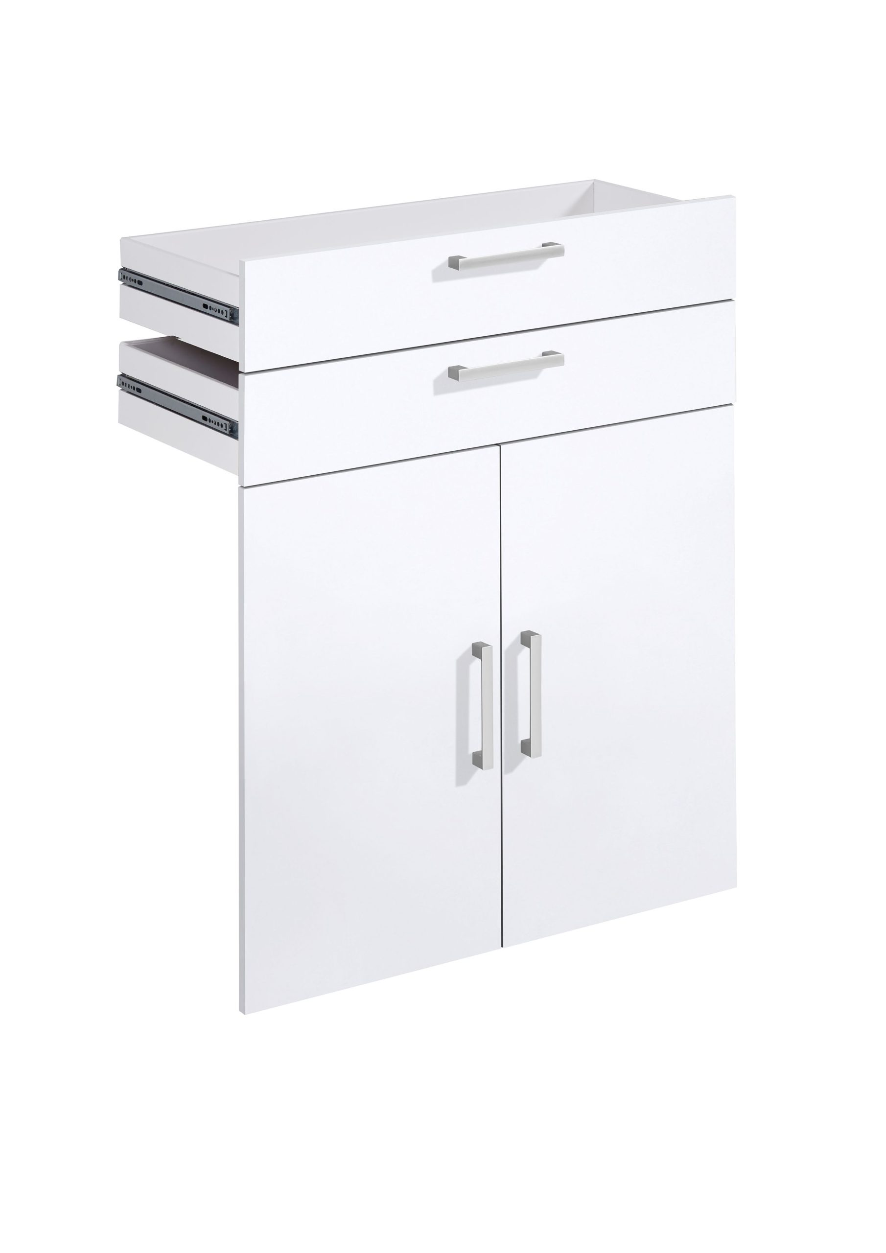 2 tiroirs et 2 portes Gabi - blanc brillant