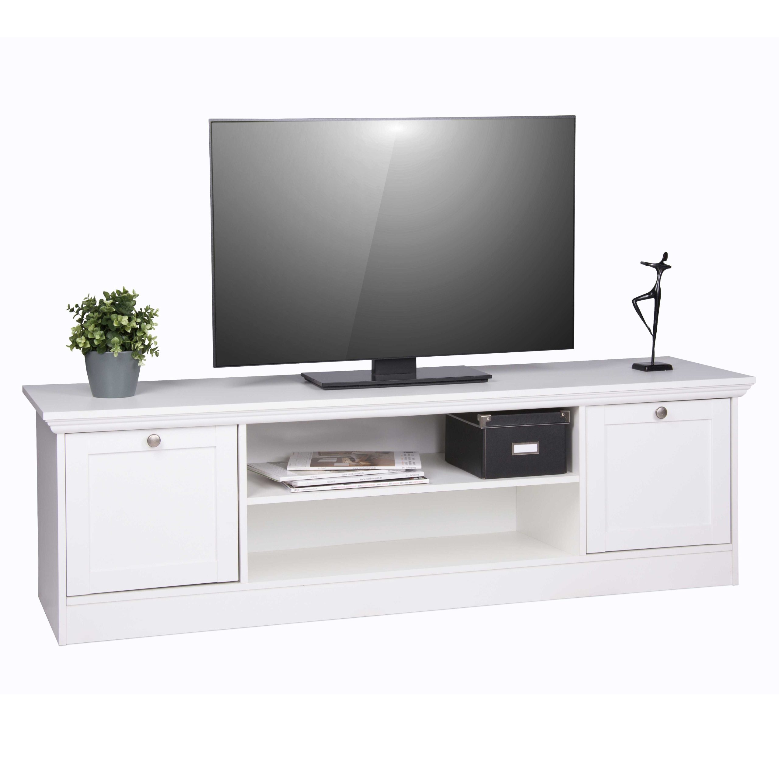 Meuble TV Landwood 160cm campagne - blanc