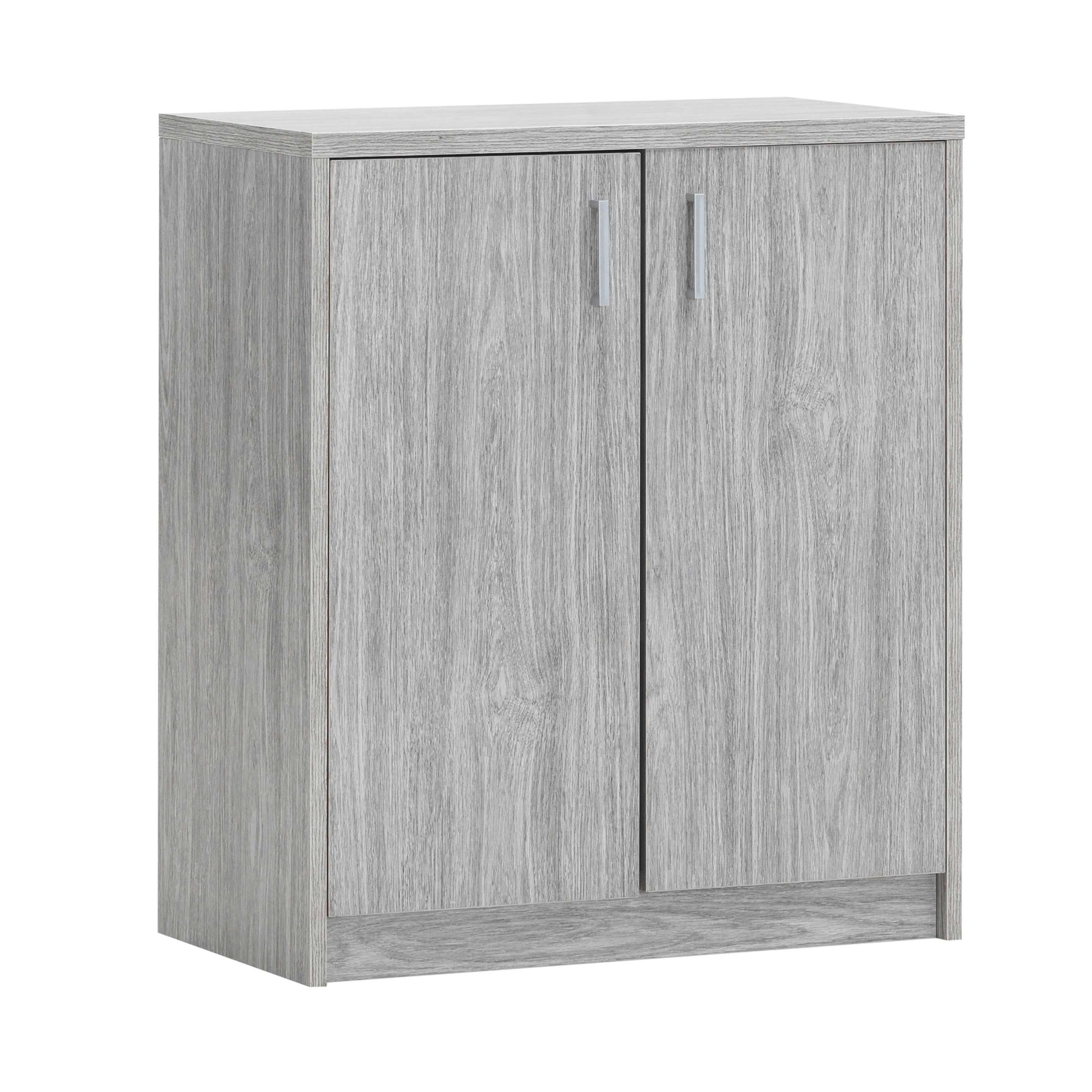 Commode Spacio 84cm 2 portes - chêne gris