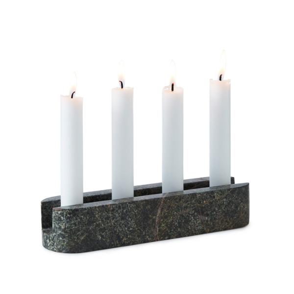 Warm Nordic Gap Quadruple - kandelaar-Green Crackle