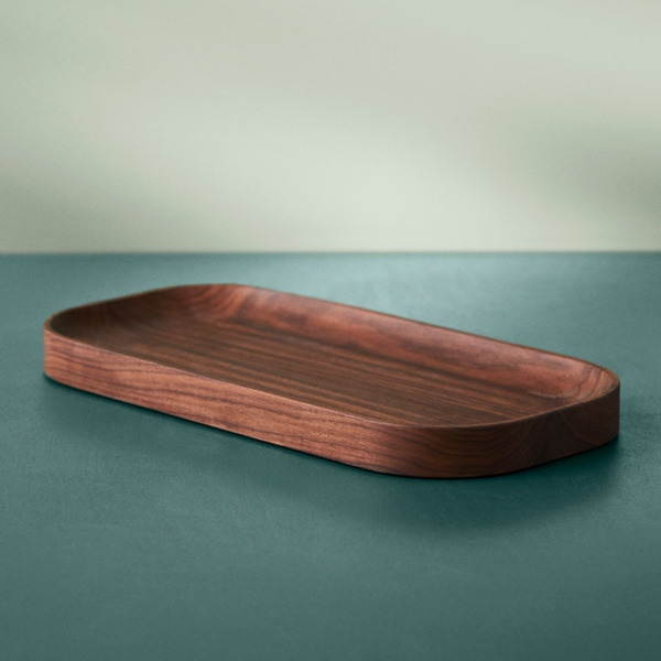 Warm Nordic Carved Wood tray - plateau ovale