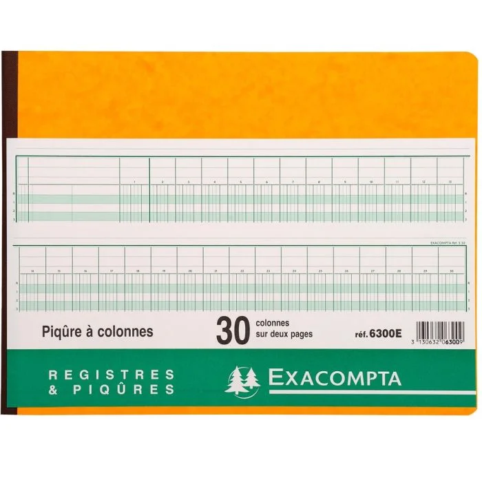 EXACOMPTA Registre 30 colonnes - 250 x 320 mm