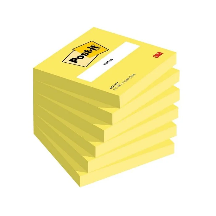Notes adhésives - Jaune - 76 x 76 mm POST-IT Lot de 6