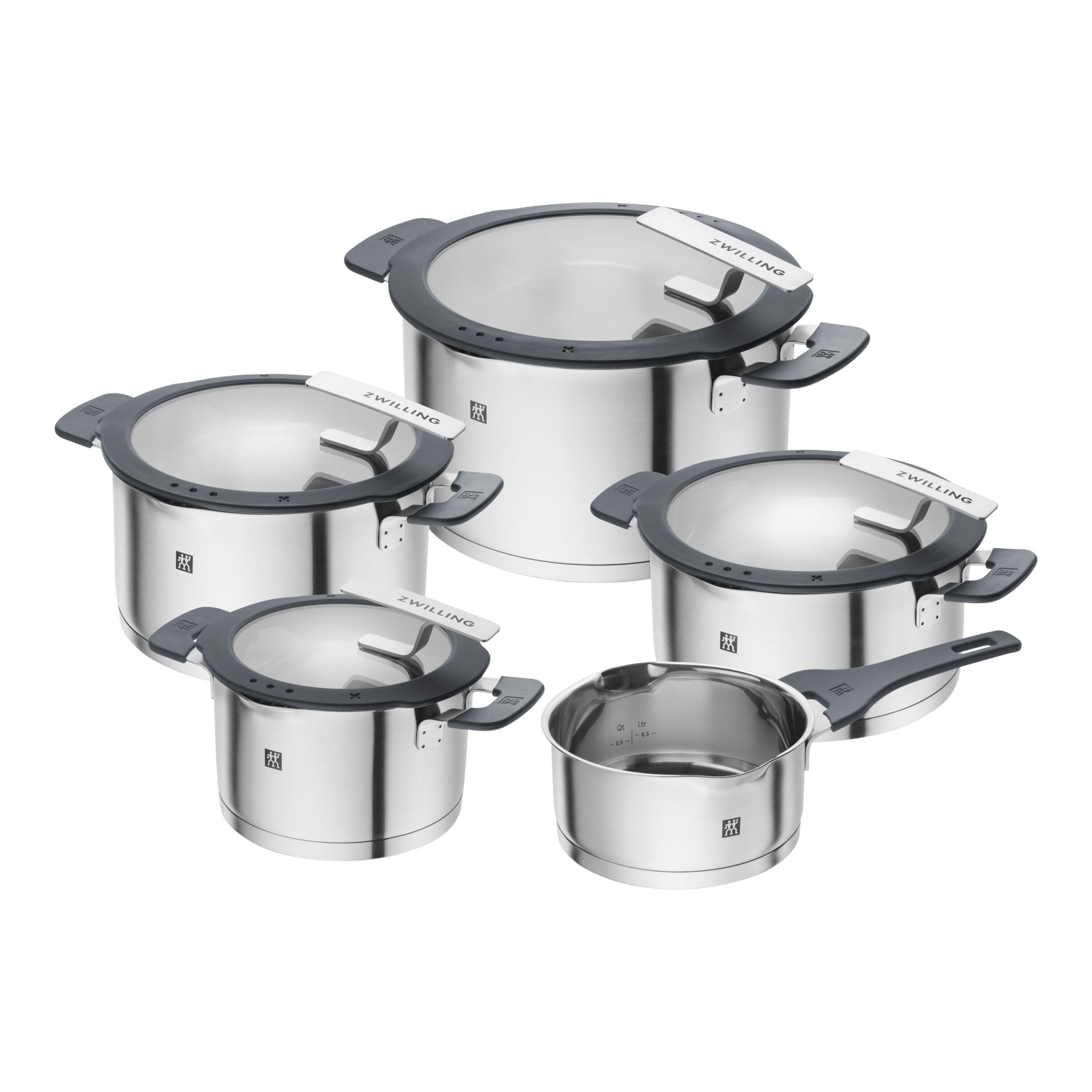 Set de casseroles, 5-pcs, Acier inoxydable