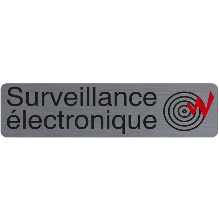 Surveillance Electronique - Plaque adhésive de signalisation EXACOMPTA