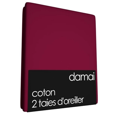 2 Taies d'Oreiller Damai Burgundy Rouge (Coton)