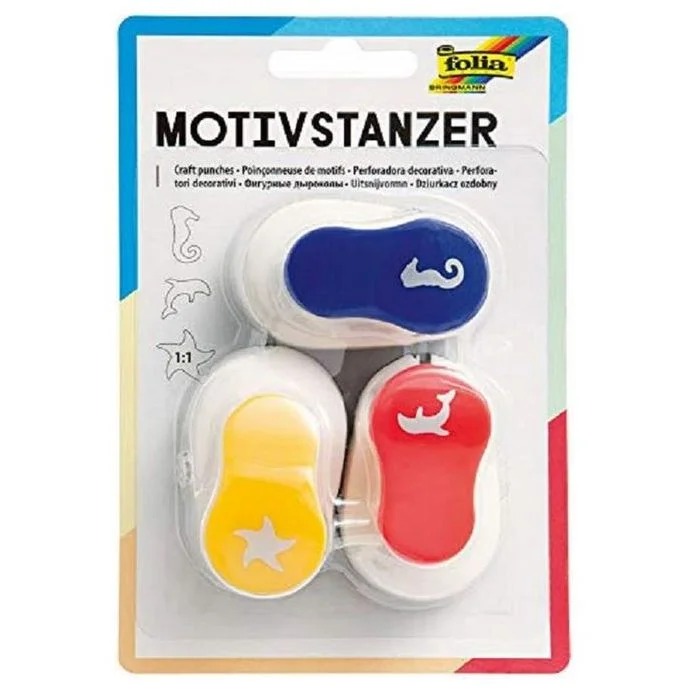 Perforateurs Poisson, Etoile de Mer et Hippocampe FOLIA Lot de 3