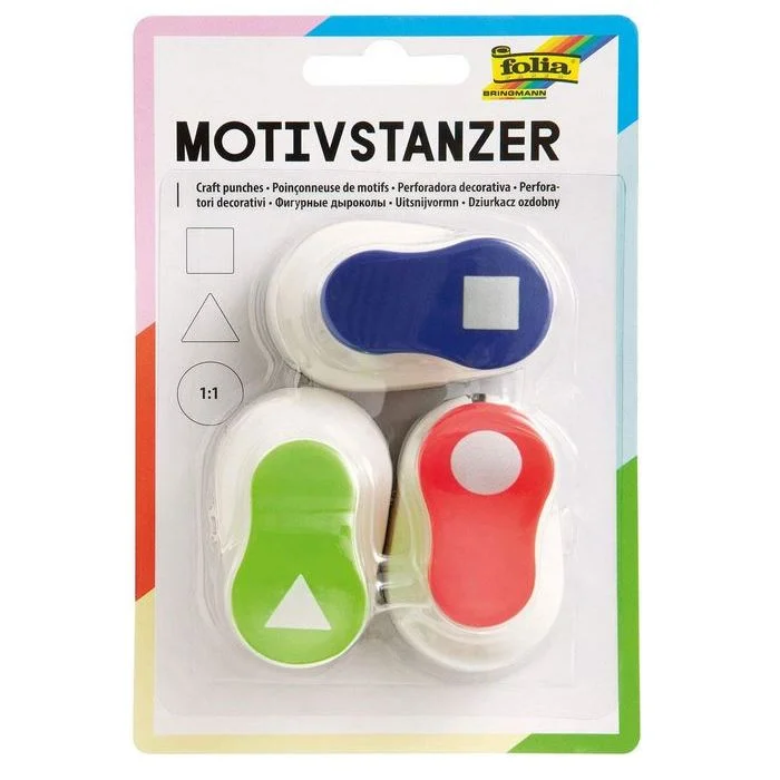 Perforateurs Triangle, Cercle et Carré FOLIA Lot de 3