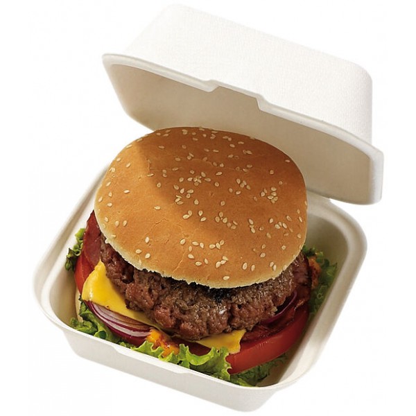 Boite à burger en fibre de canne 15 x 15 cm (x 500)