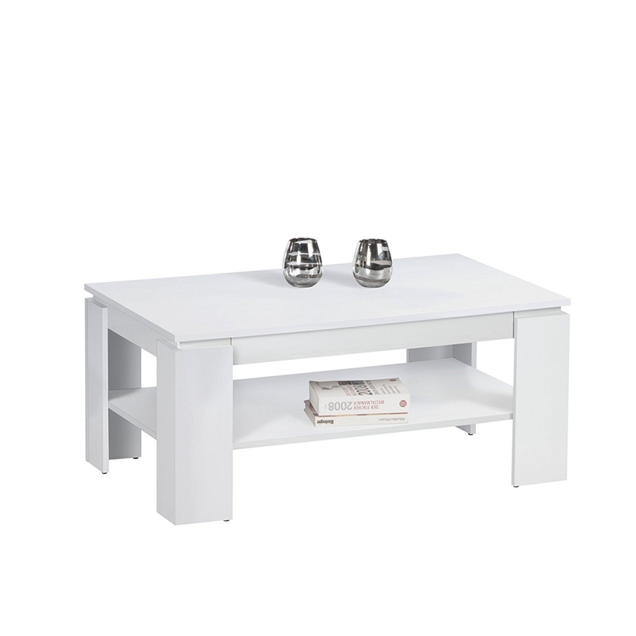 Table basse Ford 100 cm avec 1 tiroir - blanc