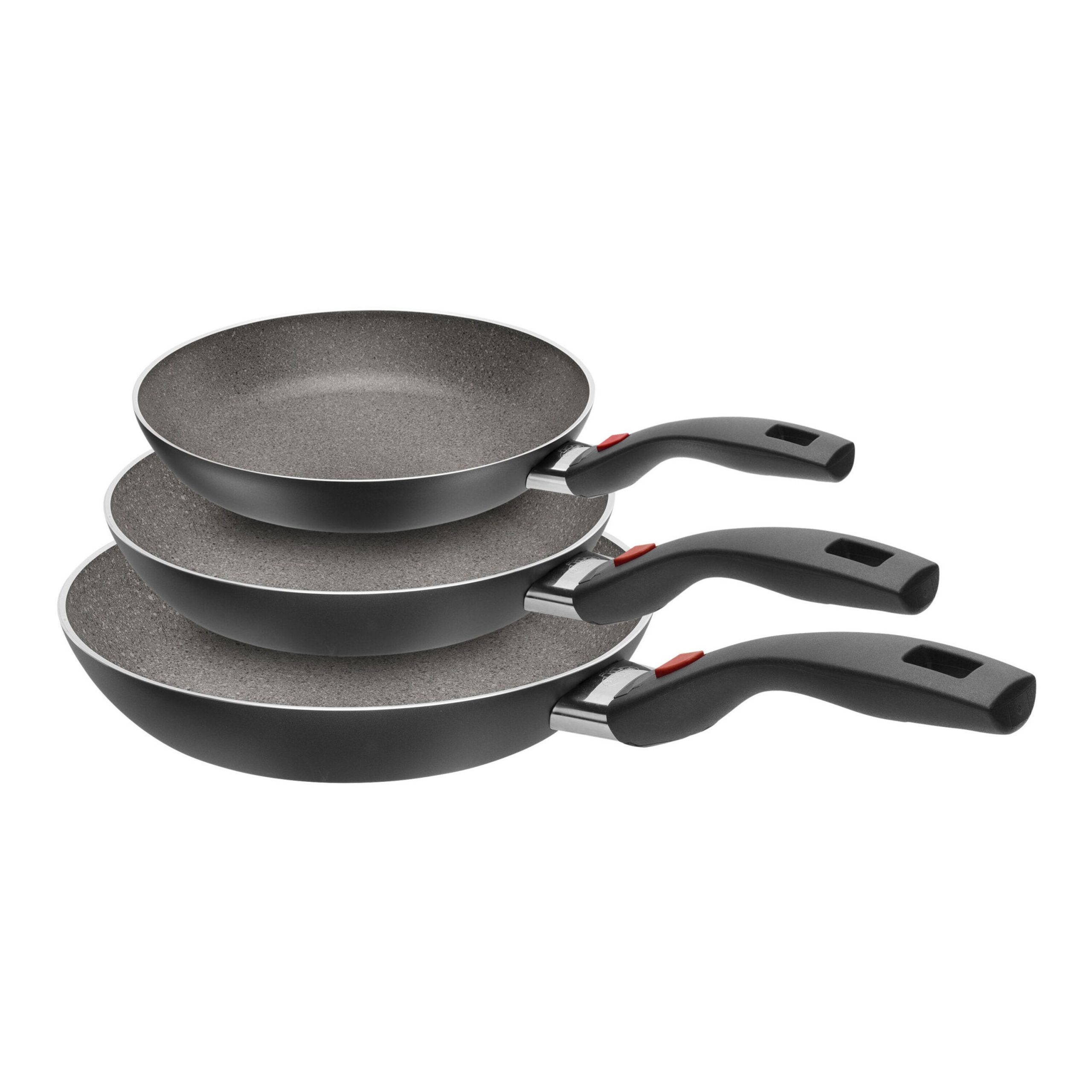 3-pcs, Set de poêles, Gris pierre