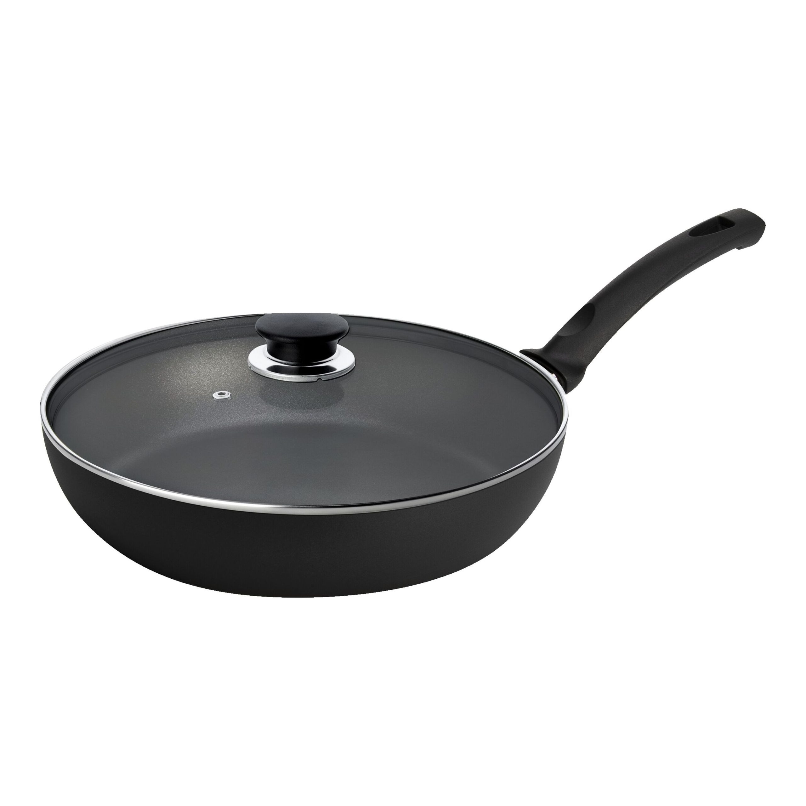 28 cm, Sauteuse avec couvercle, Noir mat