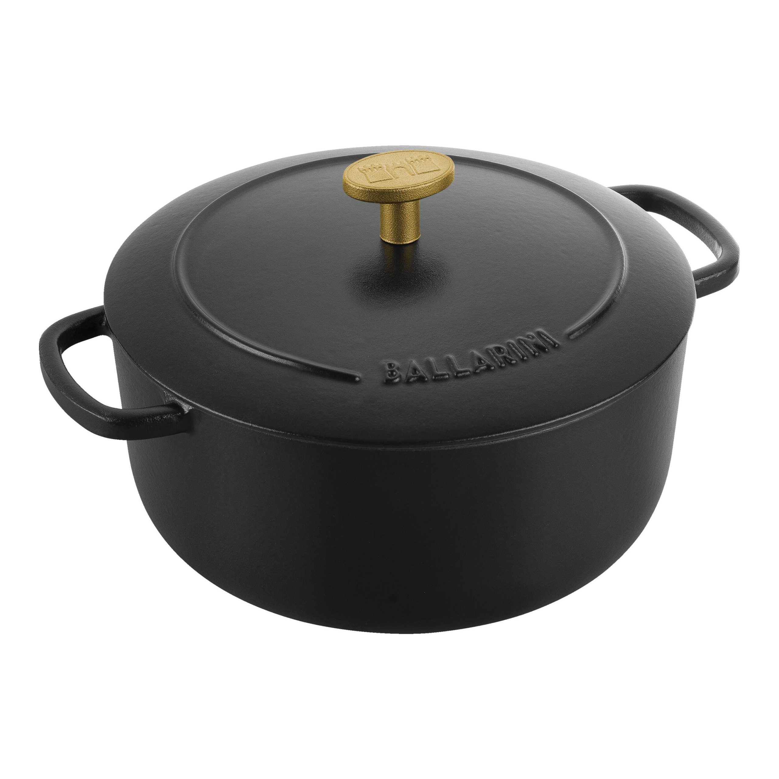 Cocotte 20 cm, Rond(e), Noir mat, Fonte