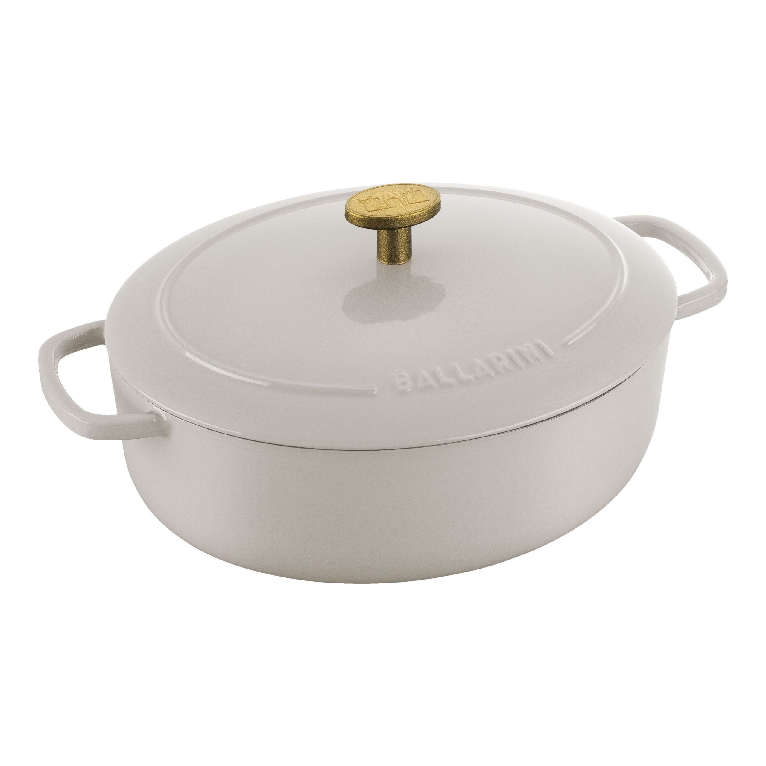 Cocotte 23 cm, Ovale, Blanc ivoire, Fonte