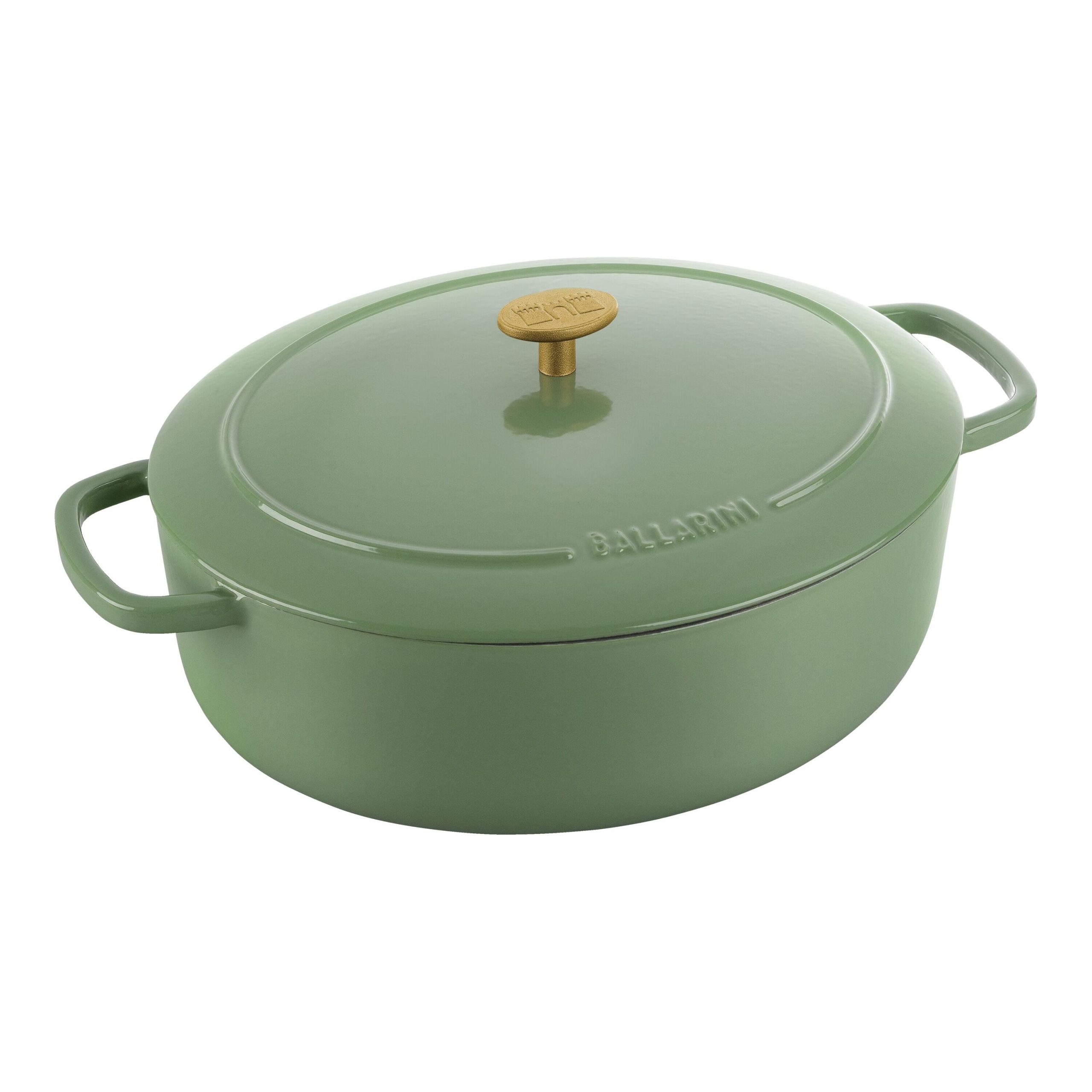 Cocotte 31 cm, Ovale, Vert, Fonte