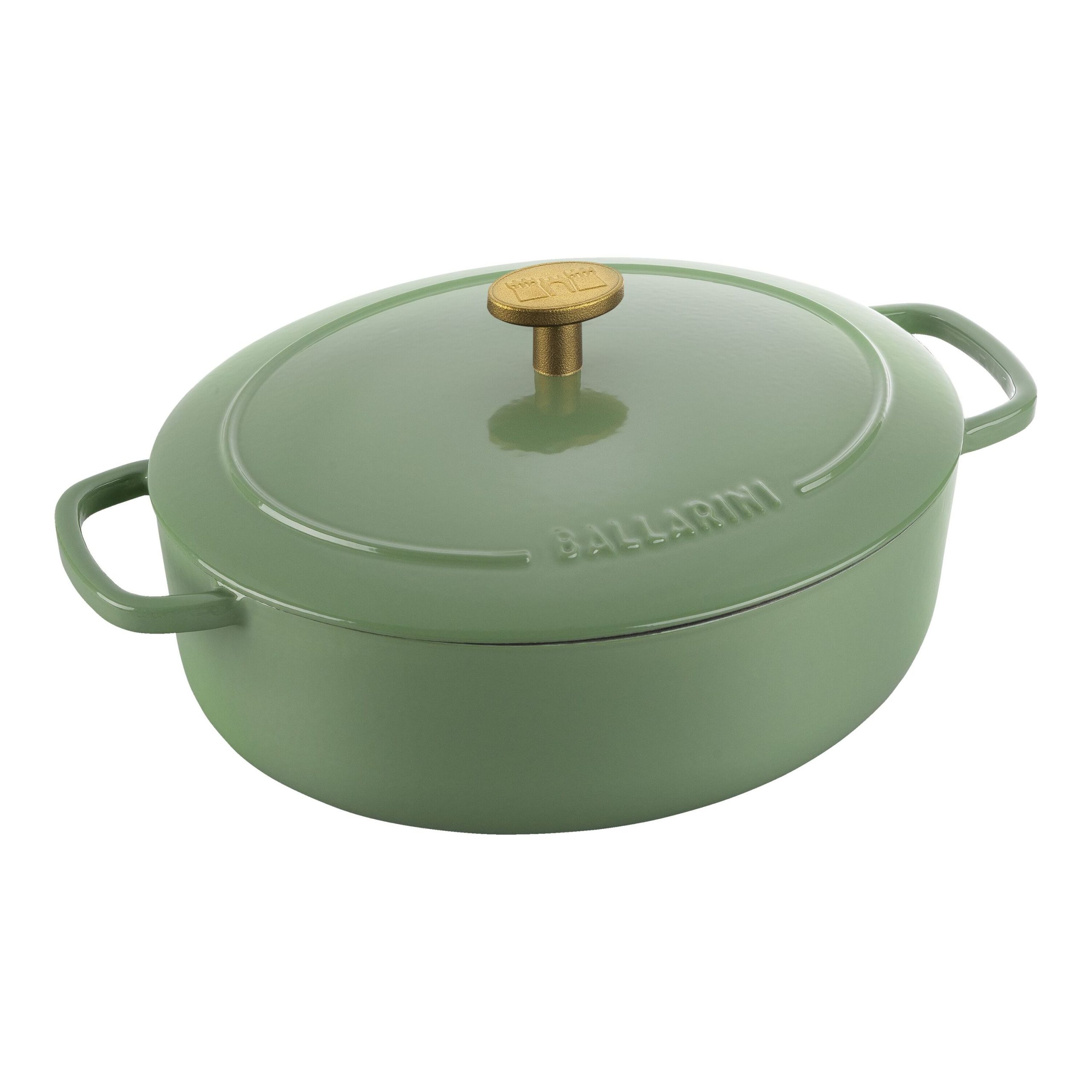 Cocotte 23 cm, Ovale, Vert, Fonte
