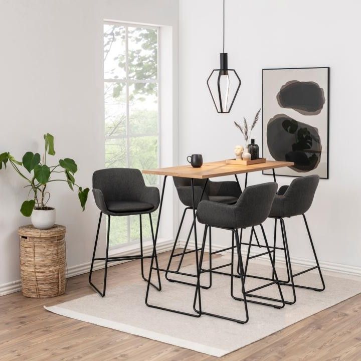 Tabouret de bar Lei - gris foncé/noir