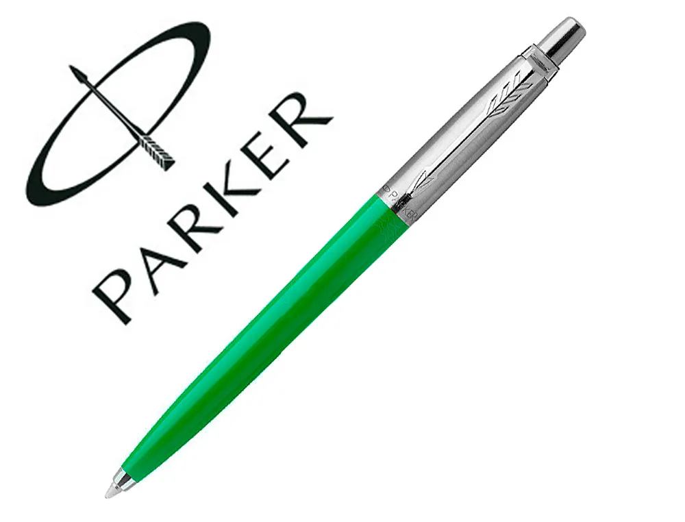 Stylo-bille parker jotter retractable pointe moyenne finition vert brillante avec 1 recharge quinkflow encre