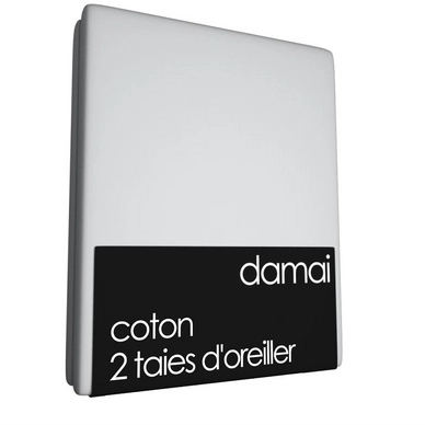 2 Taies d'Oreiller Damai Gris Clair (Coton)