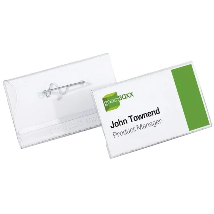 Badges avec épingle torsadée - 90 x 54 mm DURABLE Lot de 50