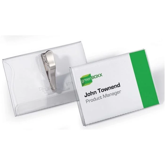 Badges avec une pince crocodile - 75 x 40 mm DURABLE Lot de 25