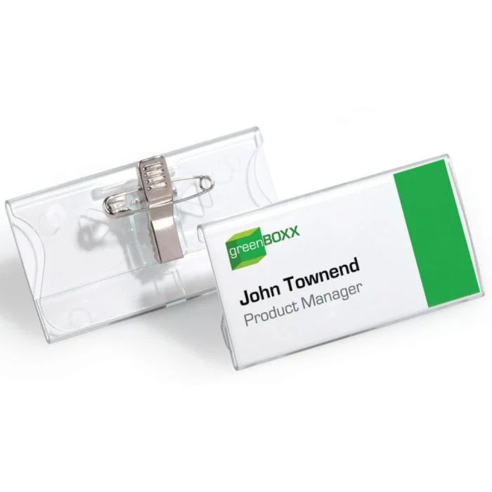 Badges avec une pince combi - 75 x 40 mm DURABLE Lot de 25