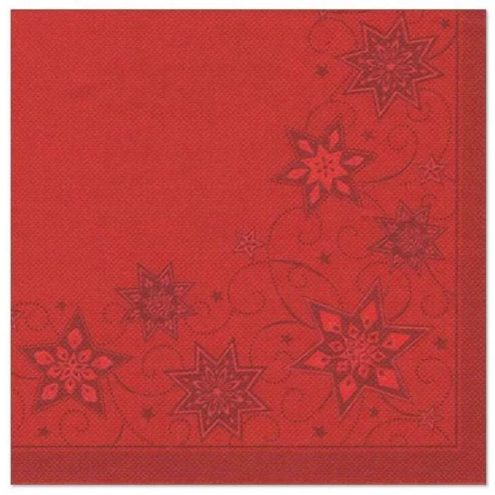 Serviettes à motifs de Noël - Just Stars - Rouge PAP STAR Lot de 20