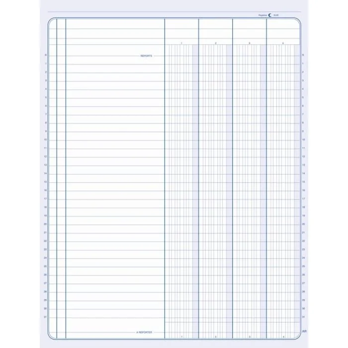 Registre 4 colonnes - 320 x 250 mm - Journal ELVE