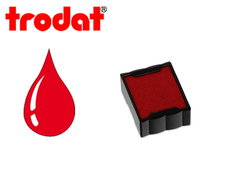 Cassette encrage trodat 6/4921c pour tampon encreur printy 4921 taille empreinte 12x12mm coloris rouge