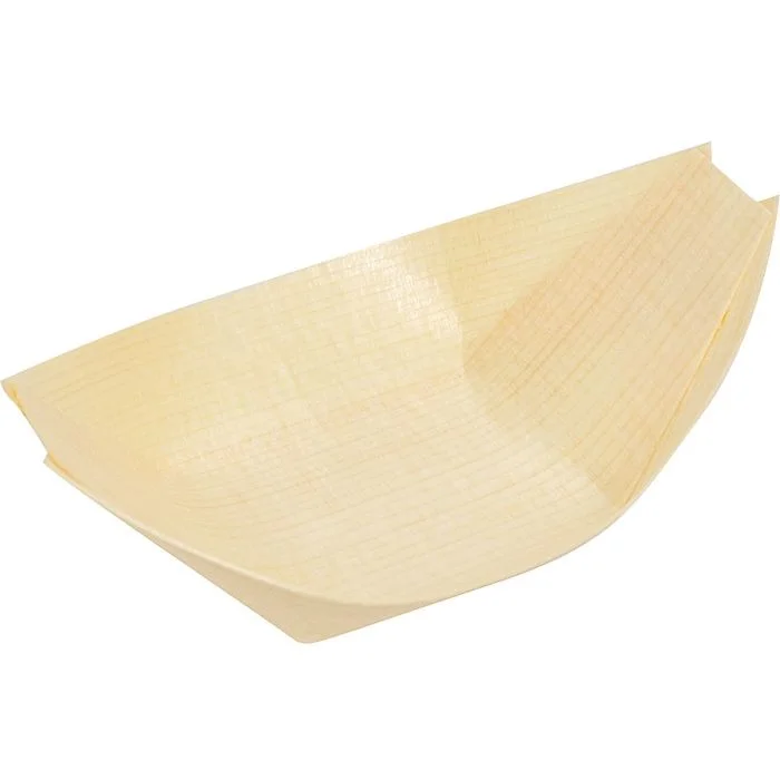 Coupelle Bateau pour Amuse-bouche - 110 x 65 mm PAP STAR Pure Lot de 50