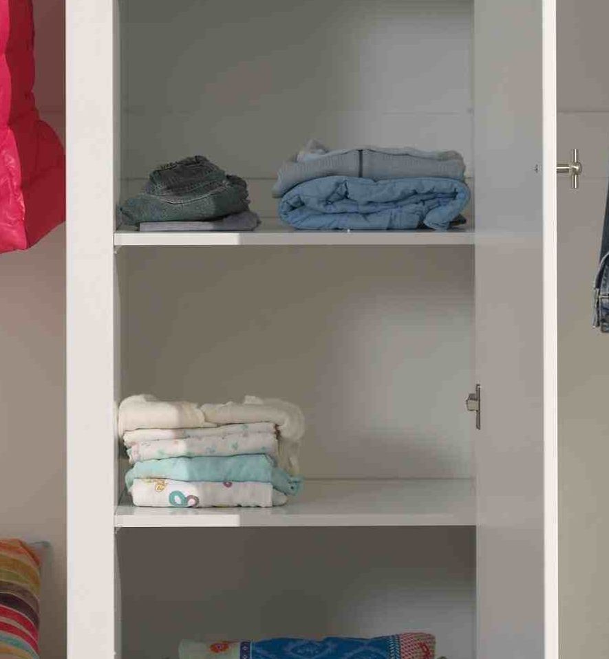 Etagères supplémentaires (2 pcs) pour armoire Robin 3 portes - blanc