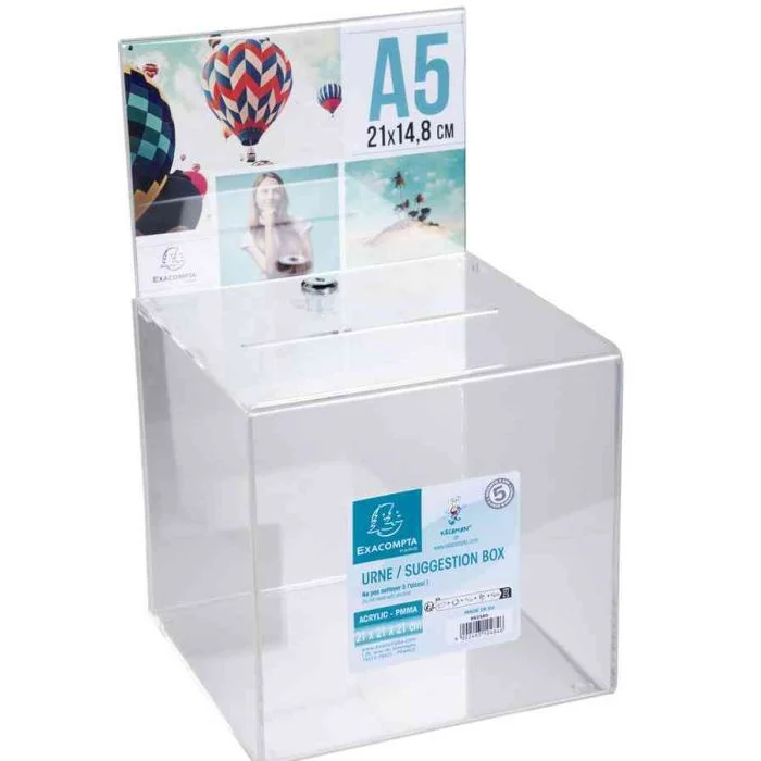 Urne avec serrure et affiche 210 x 210 x 365 mm EXACOMPTA