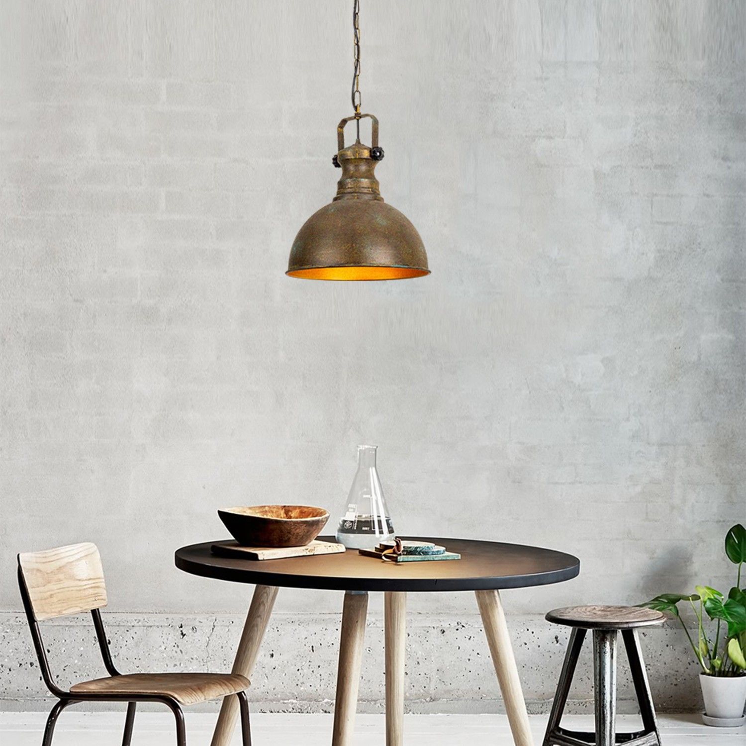 Opviq Lustre en métal | 31cm de diamètre | Hauteur réglable | Couleur antique