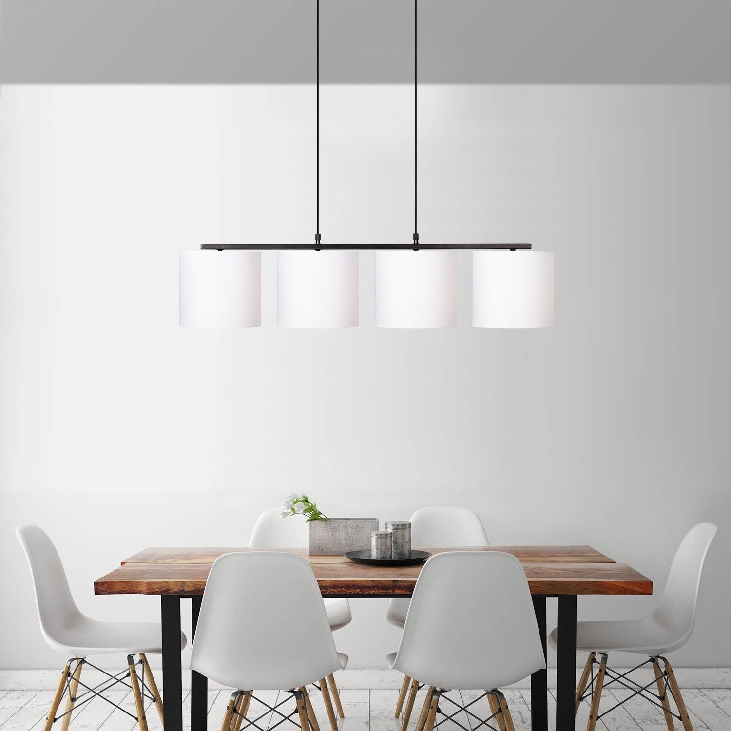 Opviq Chandelier | Corps en métal, capuchon en tissu | Taille : 110 x 25 cm