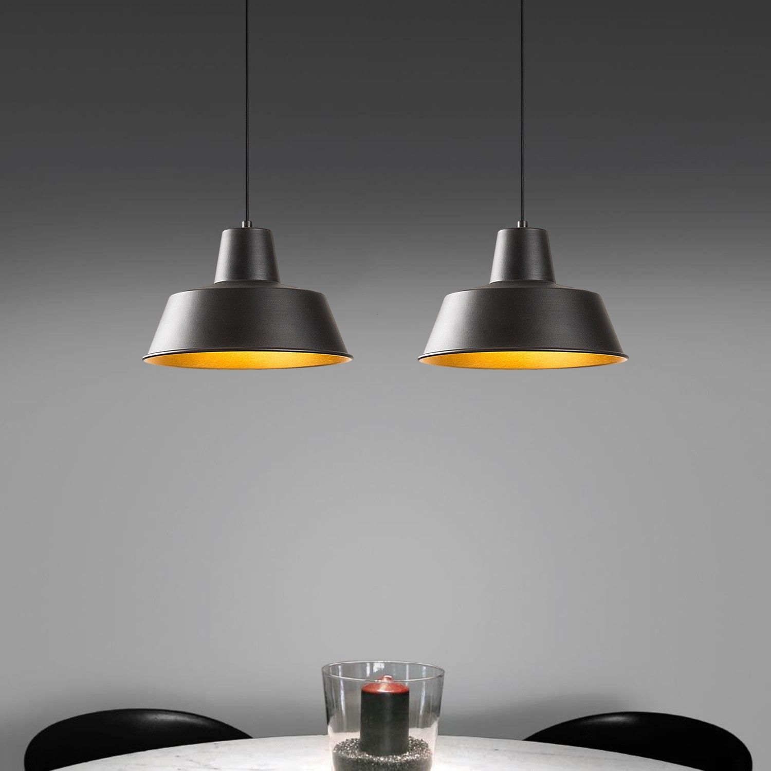 Opviq Chandelier | 62x30cm | 120cm Hauteur | Noir Or