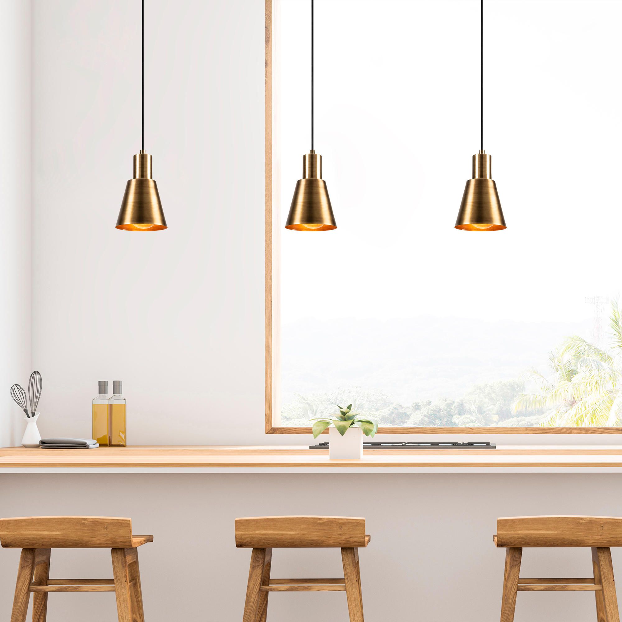 Opviq Chandelier | Corps en métal | 14cm Diametre | 114cm Hauteur | Hauteur ajustable