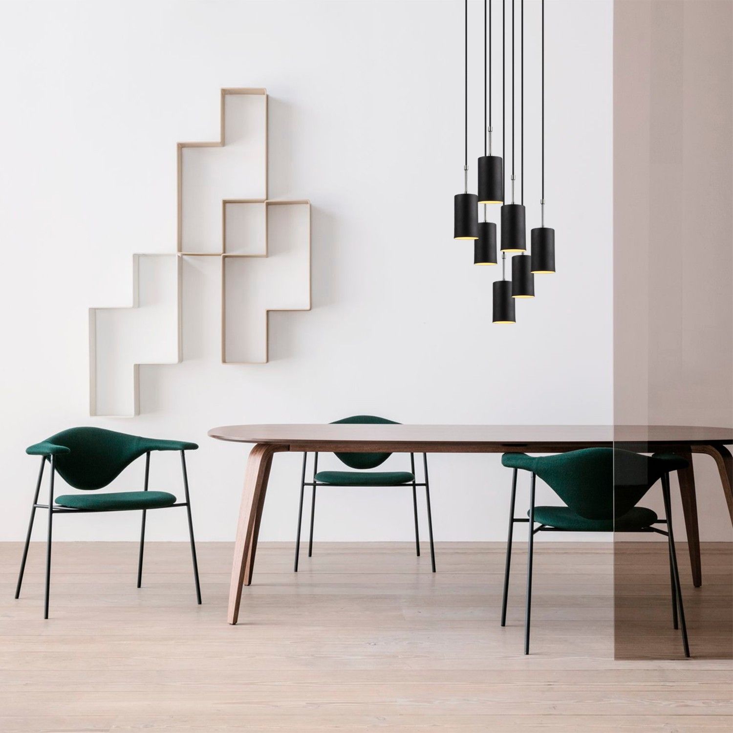 Opviq Chandelier | 43cm Diamètre | 120cm Hauteur | Corps en métal