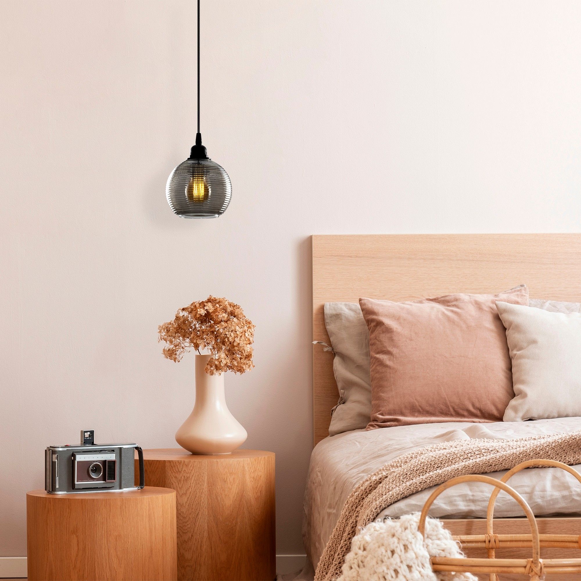 Opviq Chandelier | Corps en métal Capuchon en verre | Taille 15x15 cm | Hauteur 114 cm