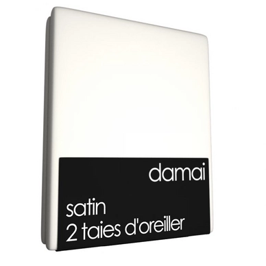 2 Taies d'Oreiller Damai Laine Blanc (Satin)