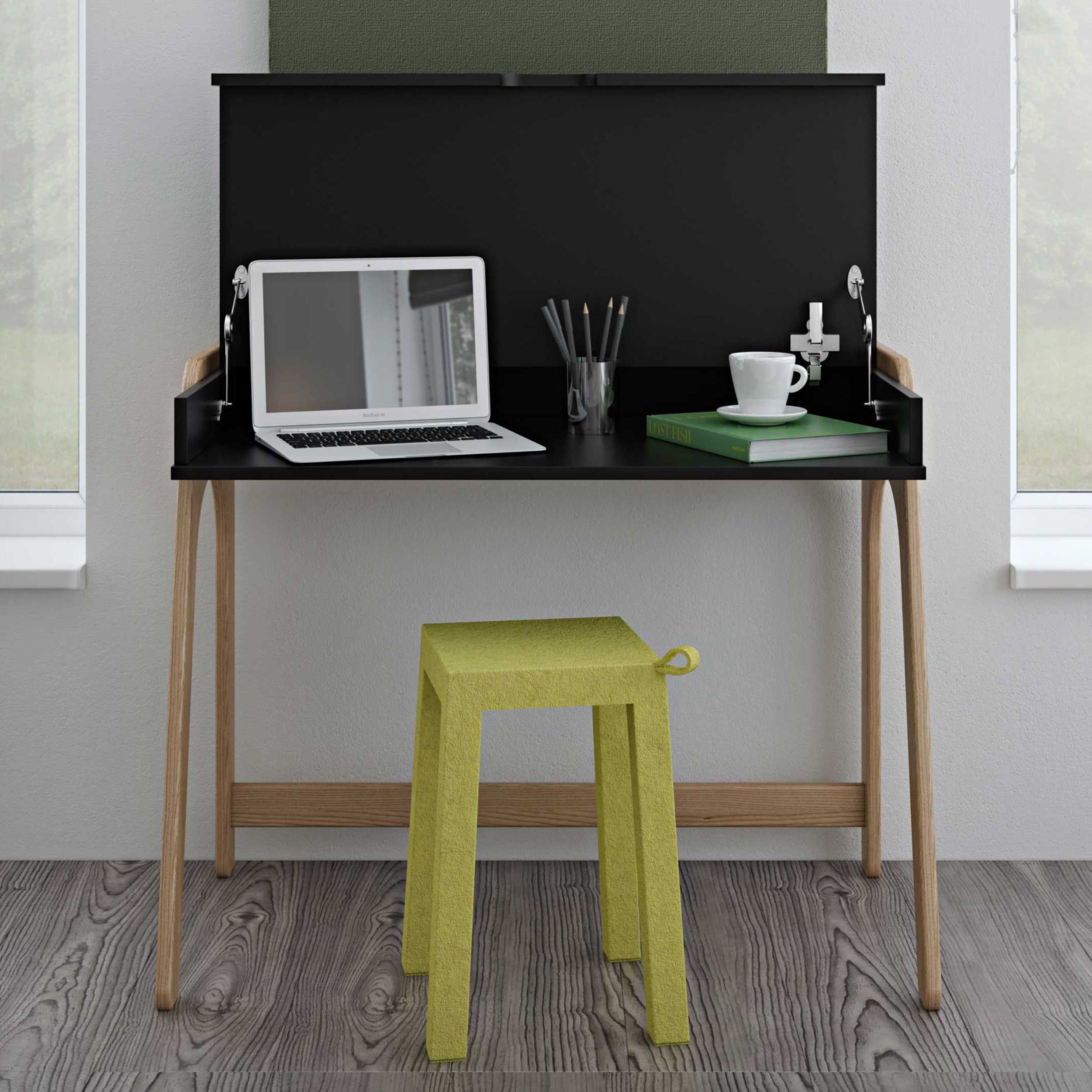 Bureau Aura 94cm - noir/chêne