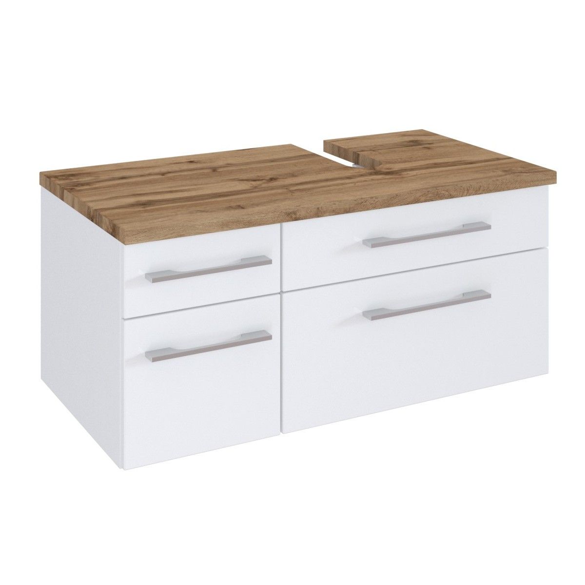 Meuble sous lavabo Dasa (droite) 90cm à 4 tiroirs - blanc