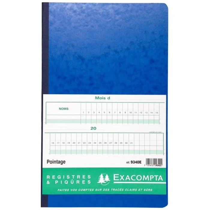 Registre Pointage de Présences EXACOMPTA