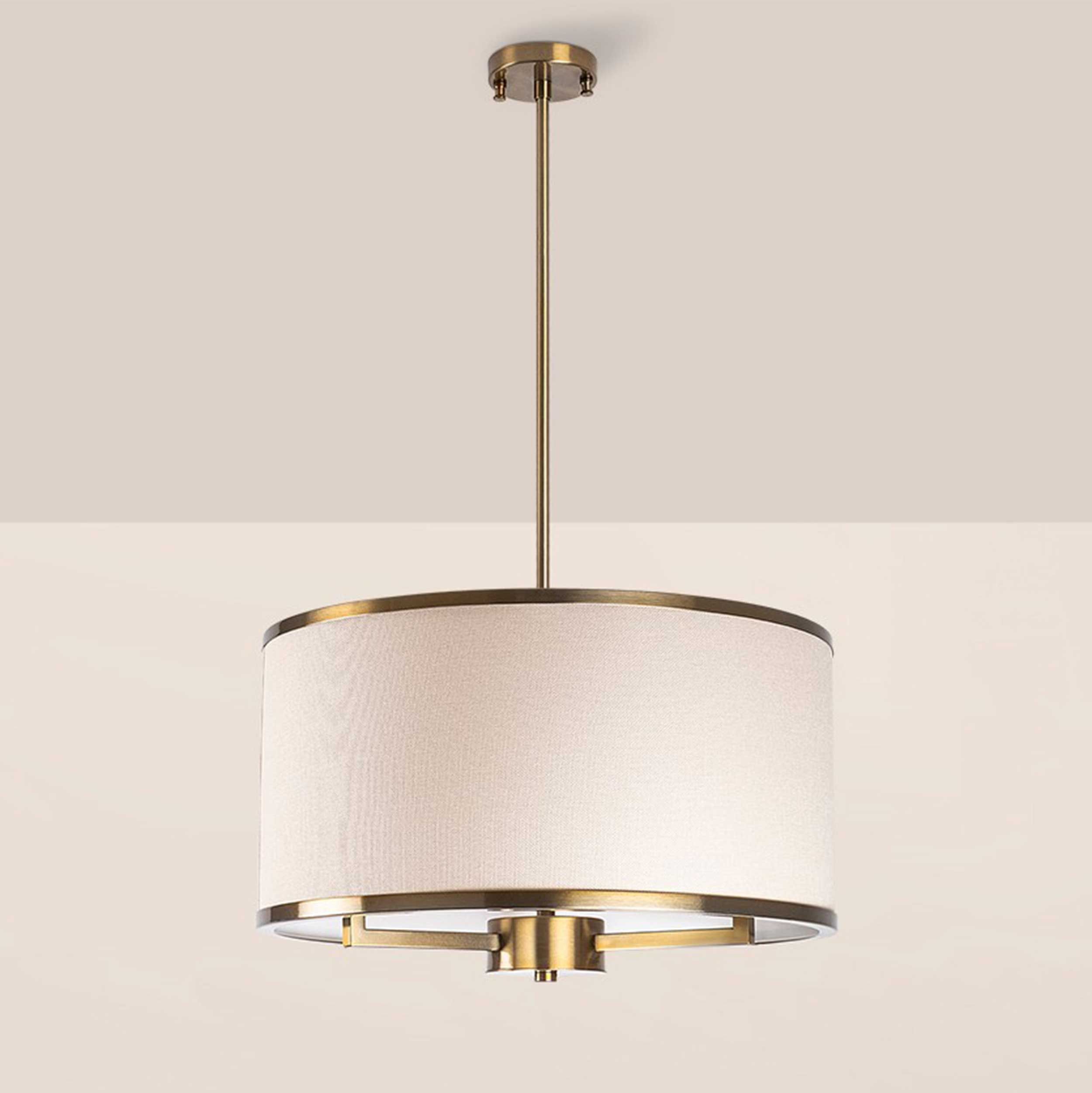 Lustre Vintage Fulgor | Corps en métal | Abat-jour | 50x50x84cm