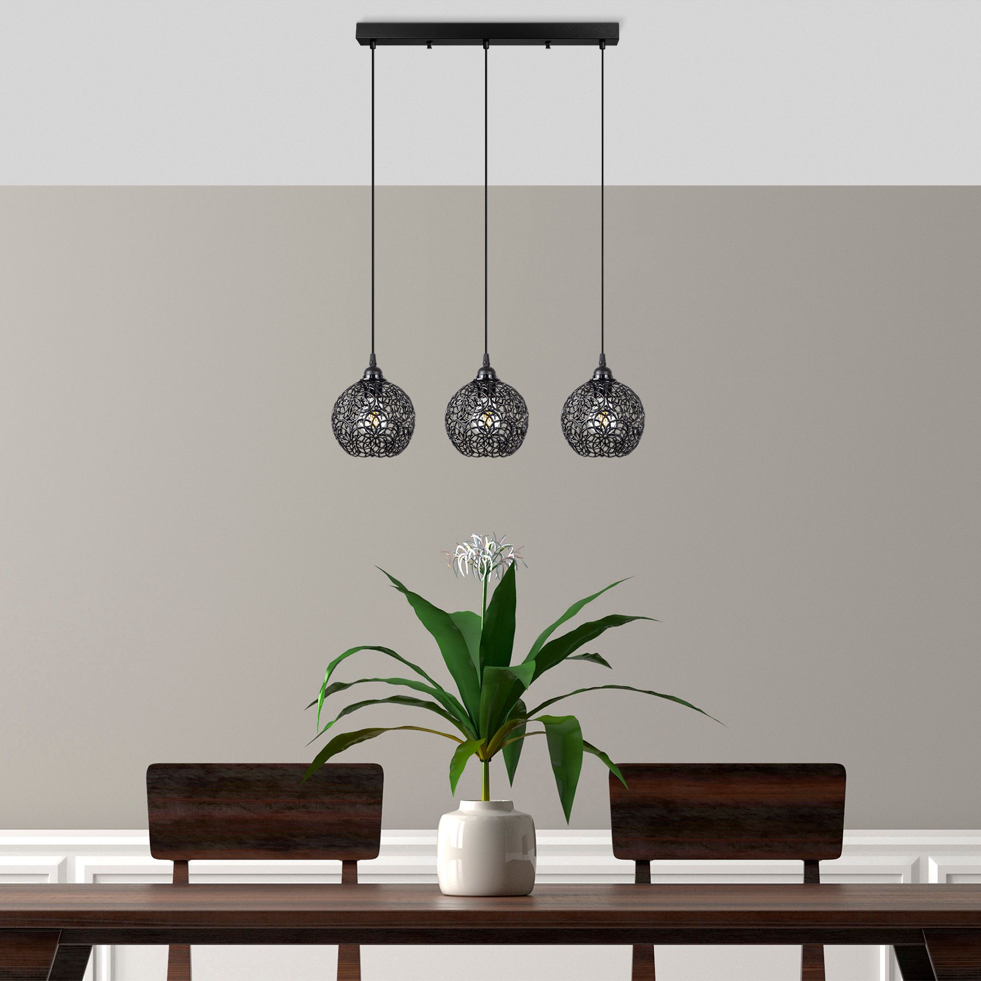 Fulgor Lustre en métal | Hauteur réglable | Noir