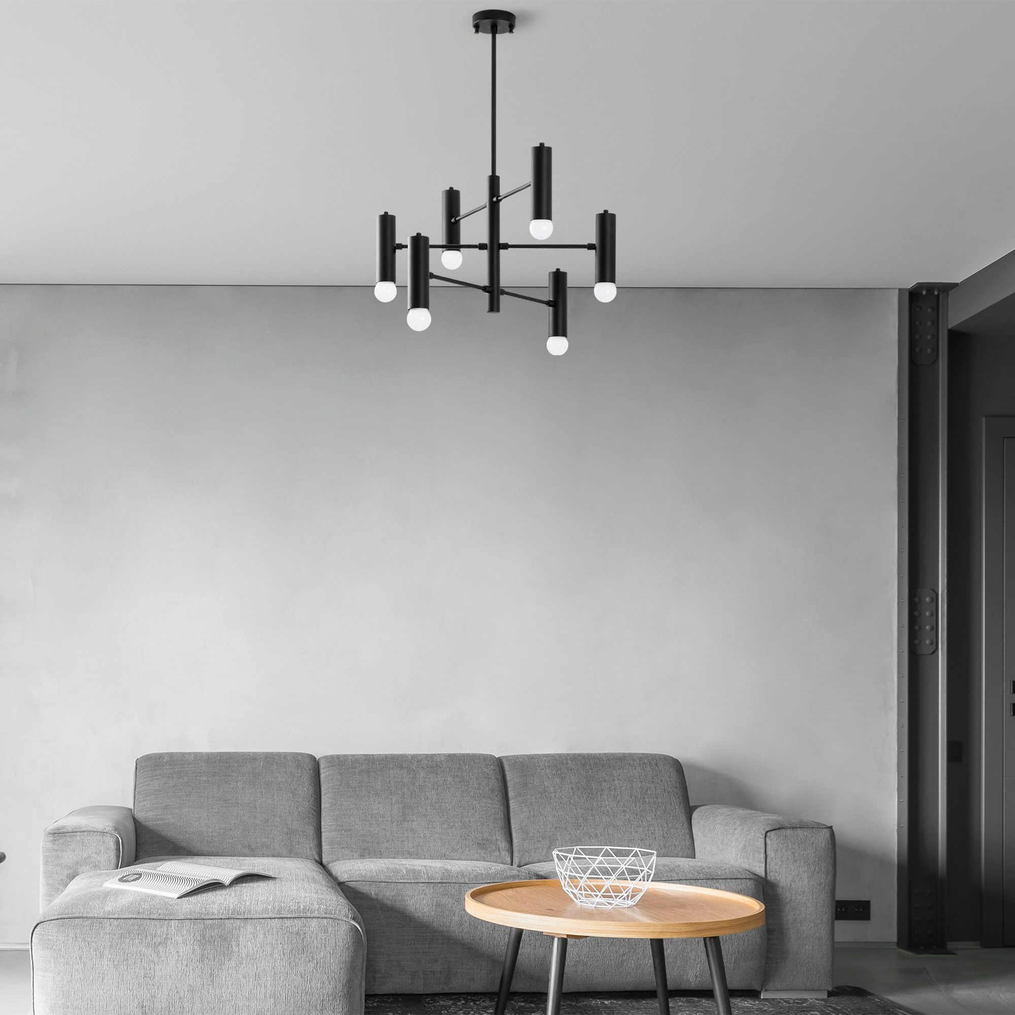 Fulgor Lustre | Corps en métal | 55x55x73 cm | Noir Blanc