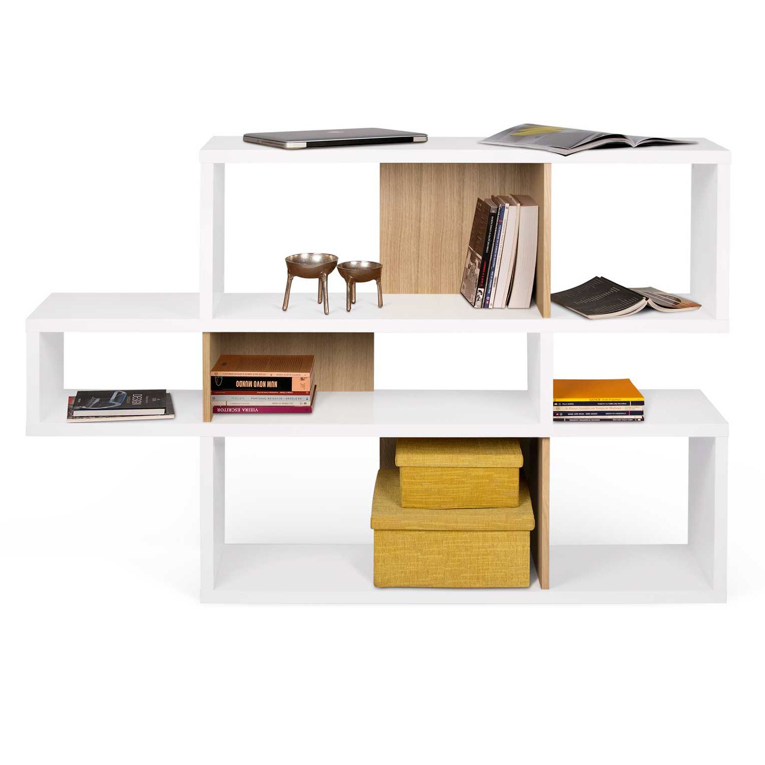 Bibliothèque Lisbon 1 - blanc/chêne