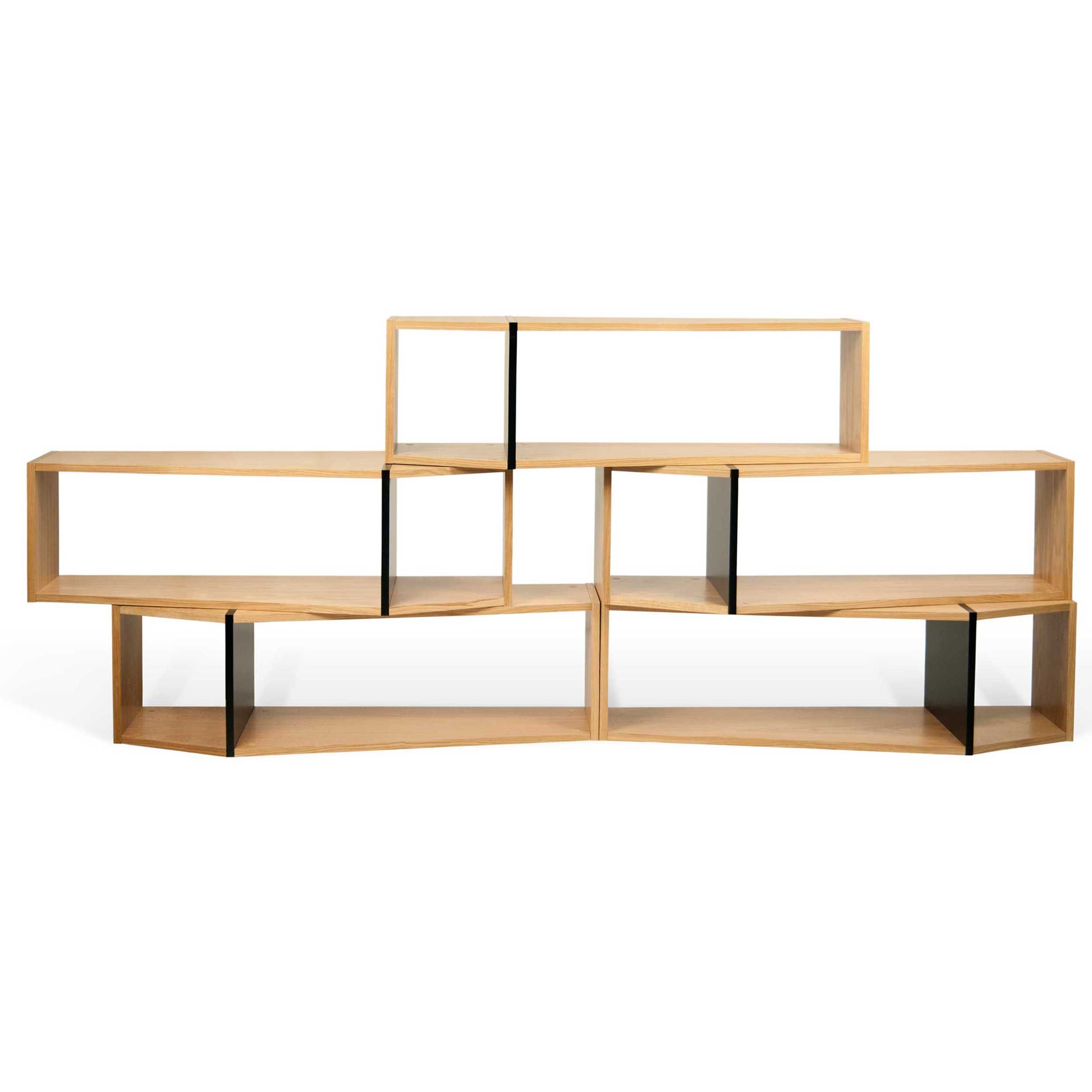 Bibliothèque One - chêne/noir